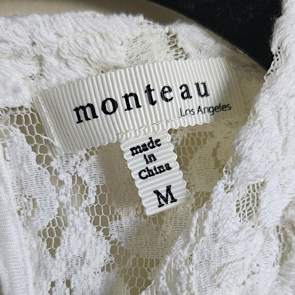 NWOT, Monteau White Lace Top, Size M - Picture 3 of 6